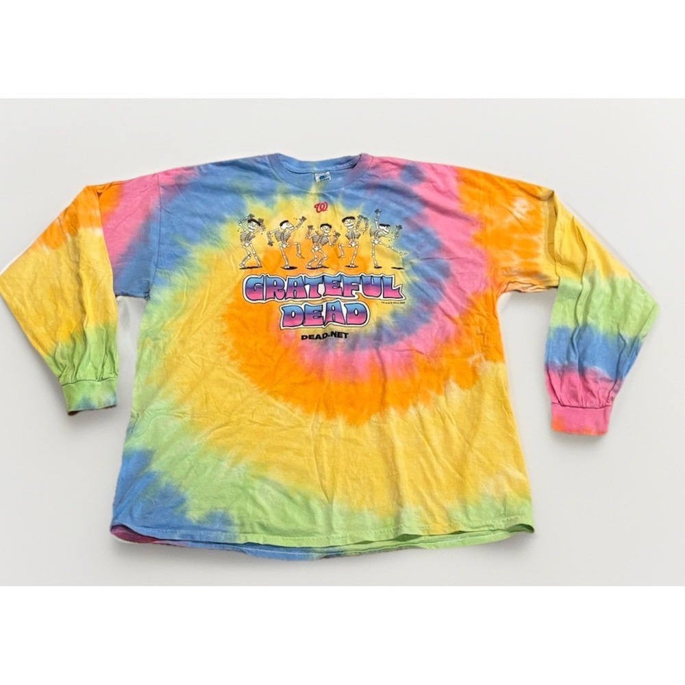 Washington Nationals 2024 Grateful Dead Day XXL Long Sleeve 100% Cotton T-Shirt